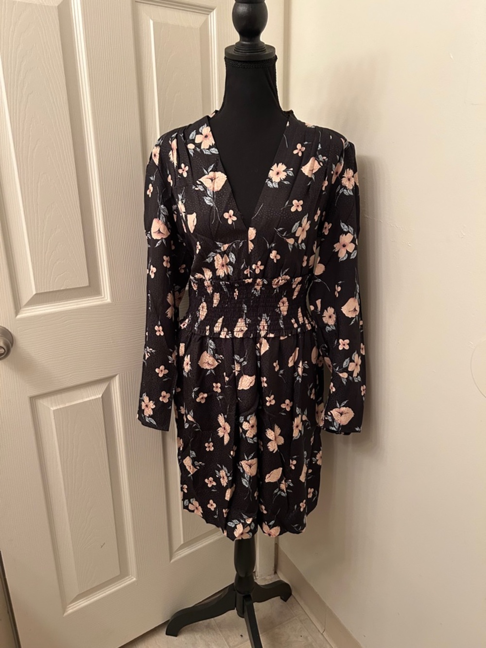 NWT Rebecca Taylor "Daniella" Long-Sleeve Floral Silk-Blend Dress Size 10